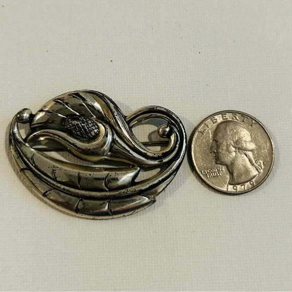 Vintage Silver 925 Silver Floral Brooch - Picture 2 of 4